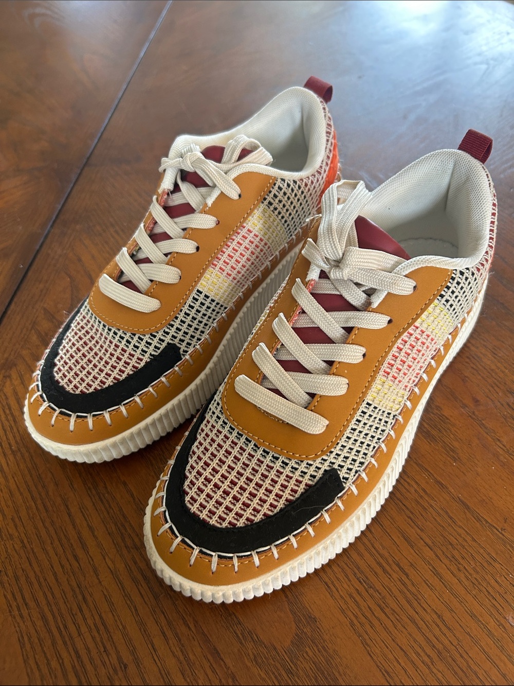 La Sheelah patchwork platform sneakers 8.5